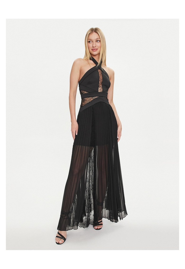 Rochie de seara - fermoar - negru - poliester -