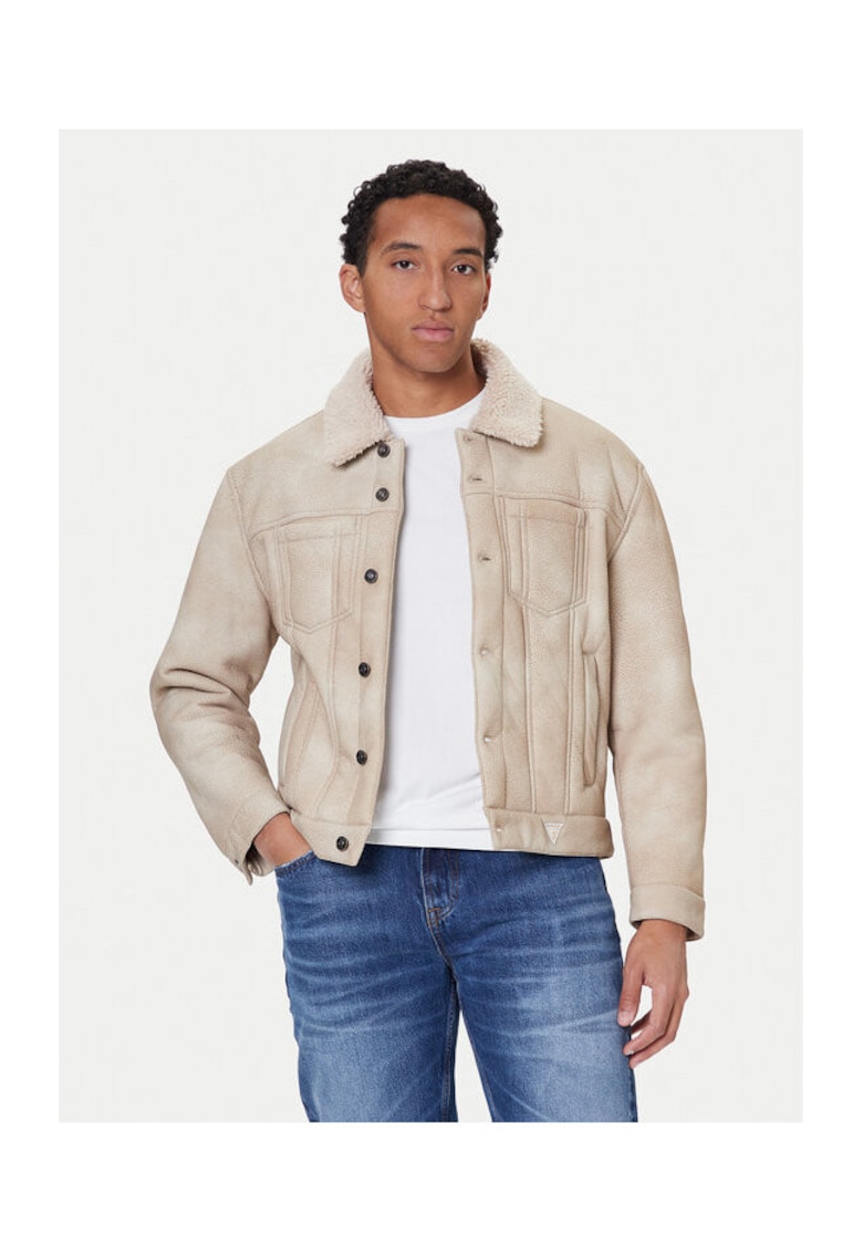 Guess Geaca barbati imitatie de piele - Bej