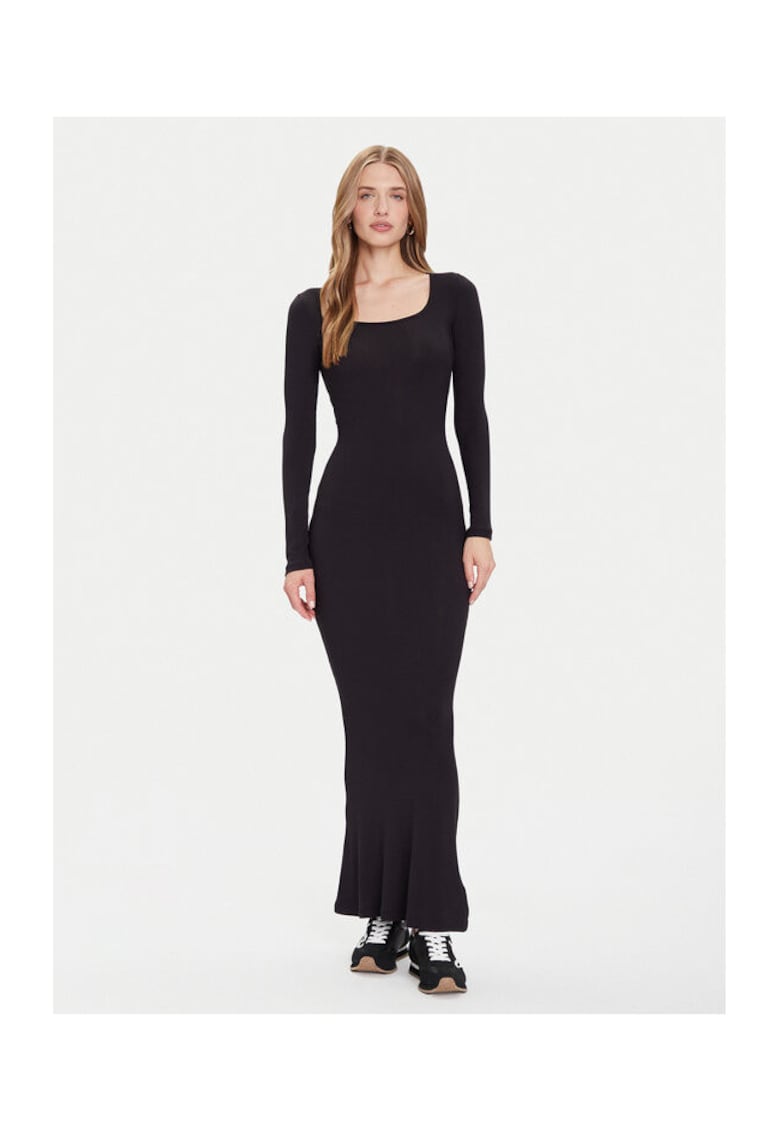 Rochie casual de dama negru - fabric elastic