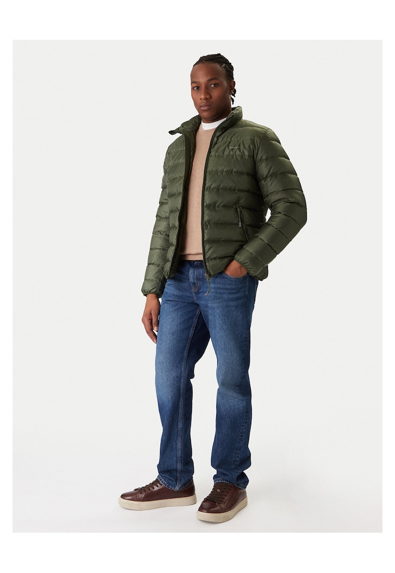 Geaca puf barbati verde - material usor
