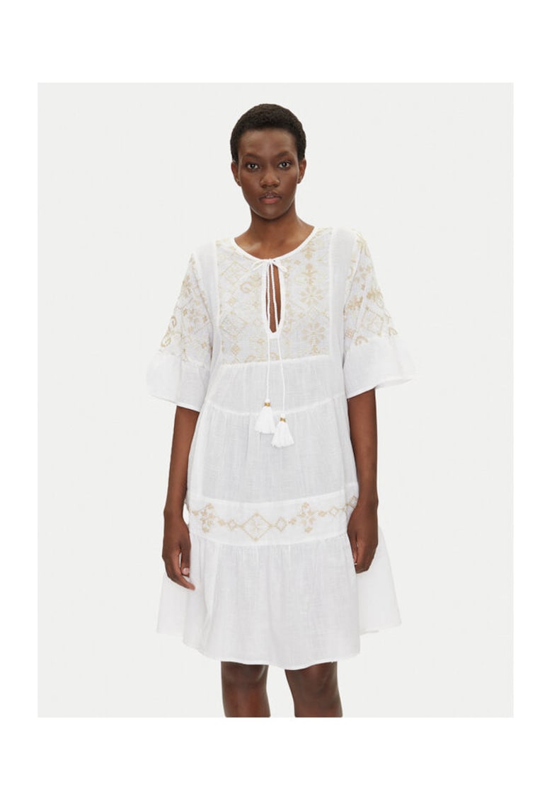 Rochie de vara dama alb - fabric usor