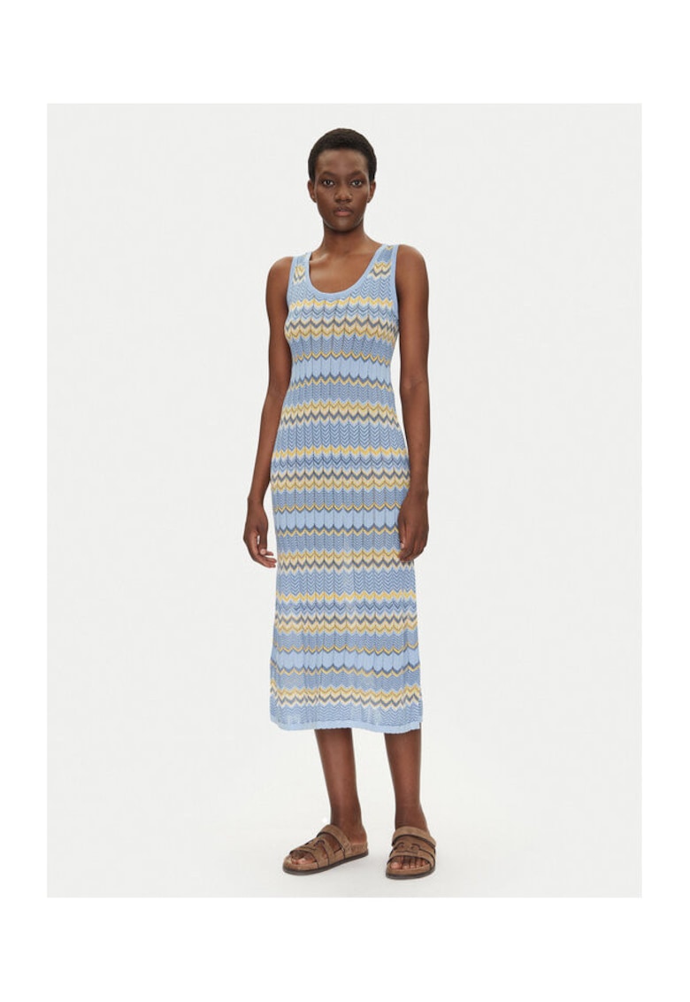 Rochie tricotata - albastru - pentru femei