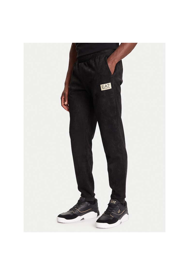 Pantaloni trening barbati negru - material confortabil -