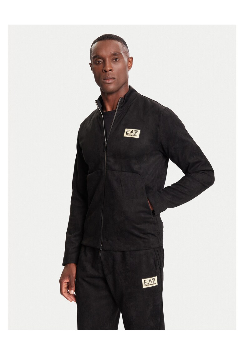 Hanorac barbati negru - cu fermoar - model simplu