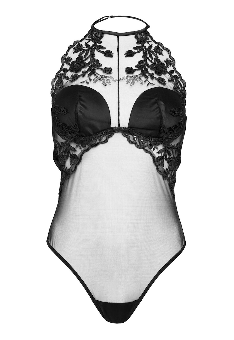 Body dama negru - elastic