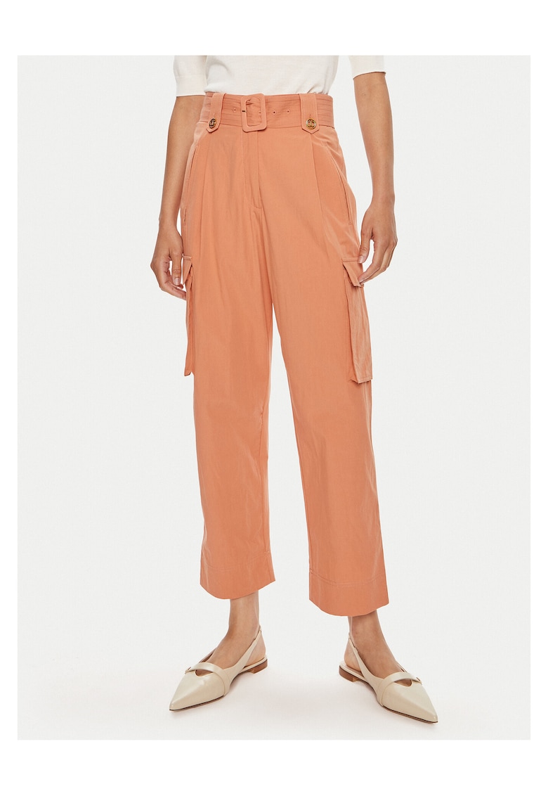 Pantaloni eleganti pentru dama portocalii