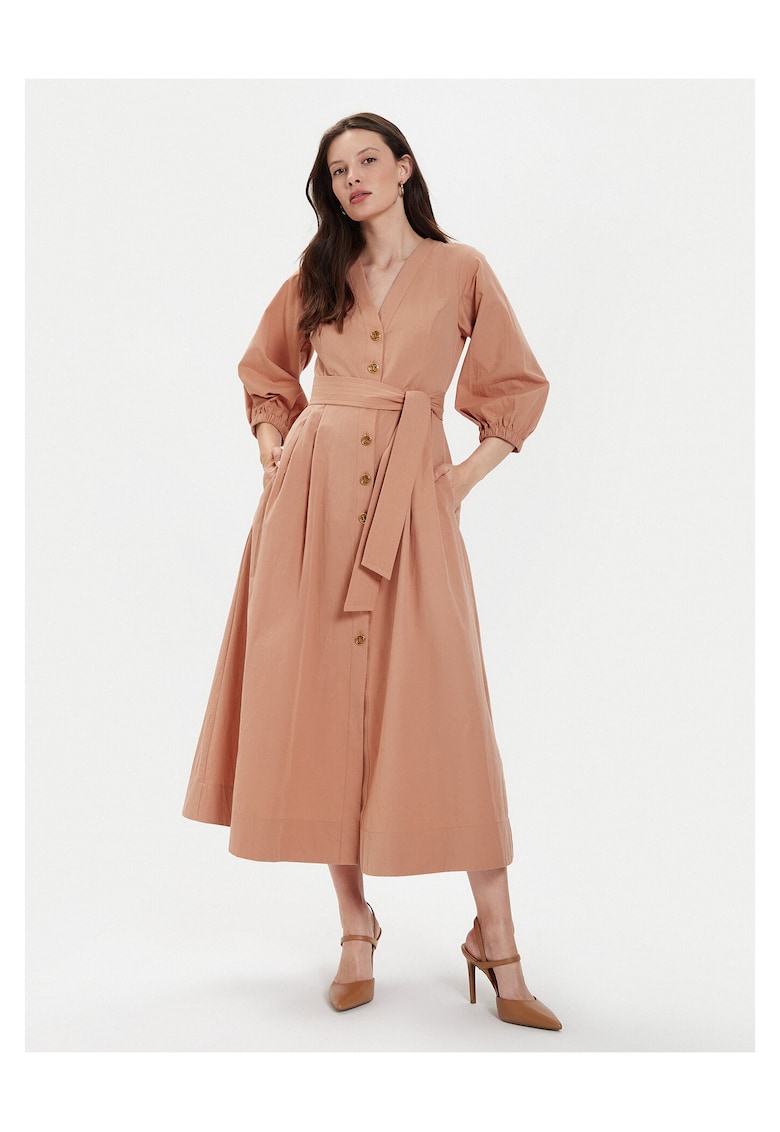 Rochie tip camasa portocalie
