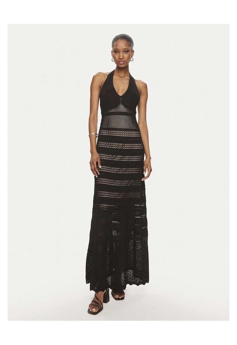 Rochie tricotata de dama negru - fabricata din material de calitate -