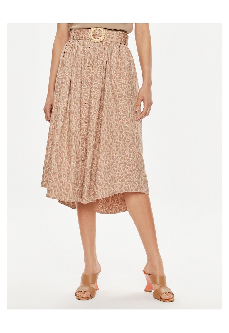 Twinset Fusta trapezoidala de dama bej