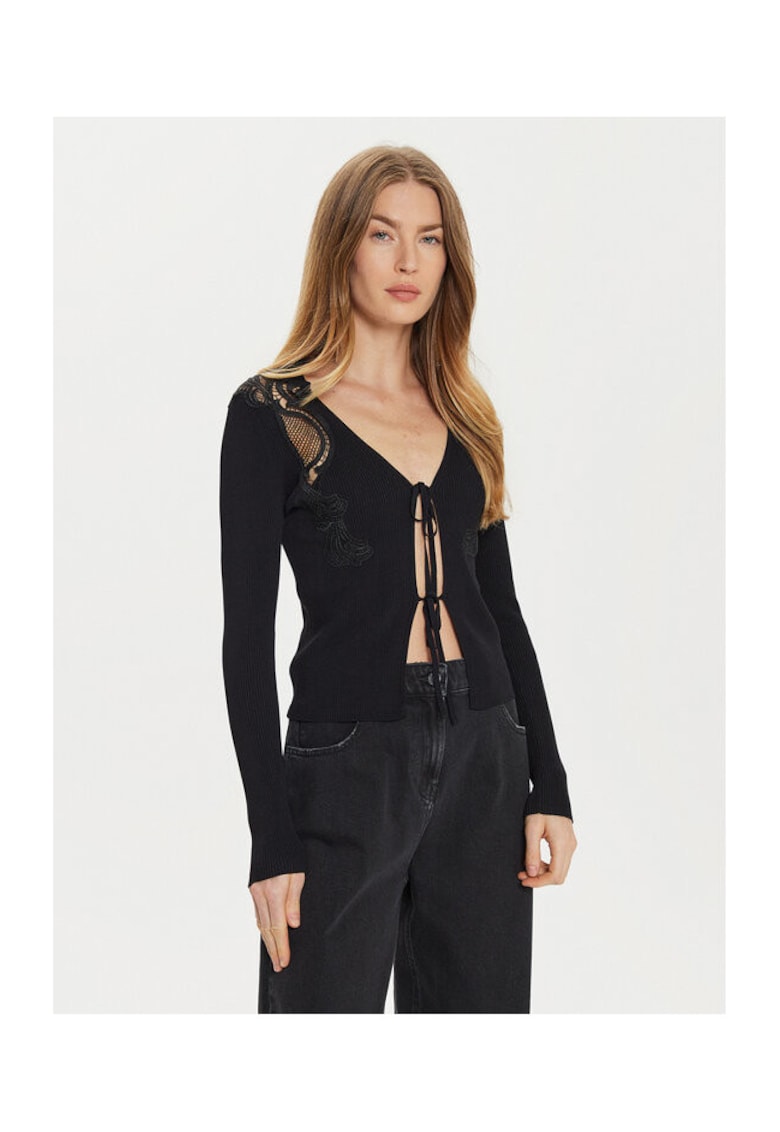 Cardigan dama negru - pulover elegant - material de calitate