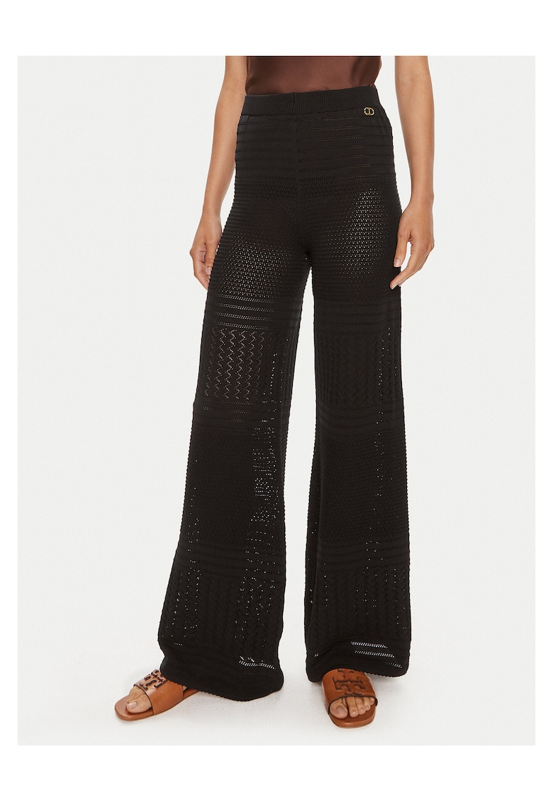 Pantaloni dama - tricotati - negru