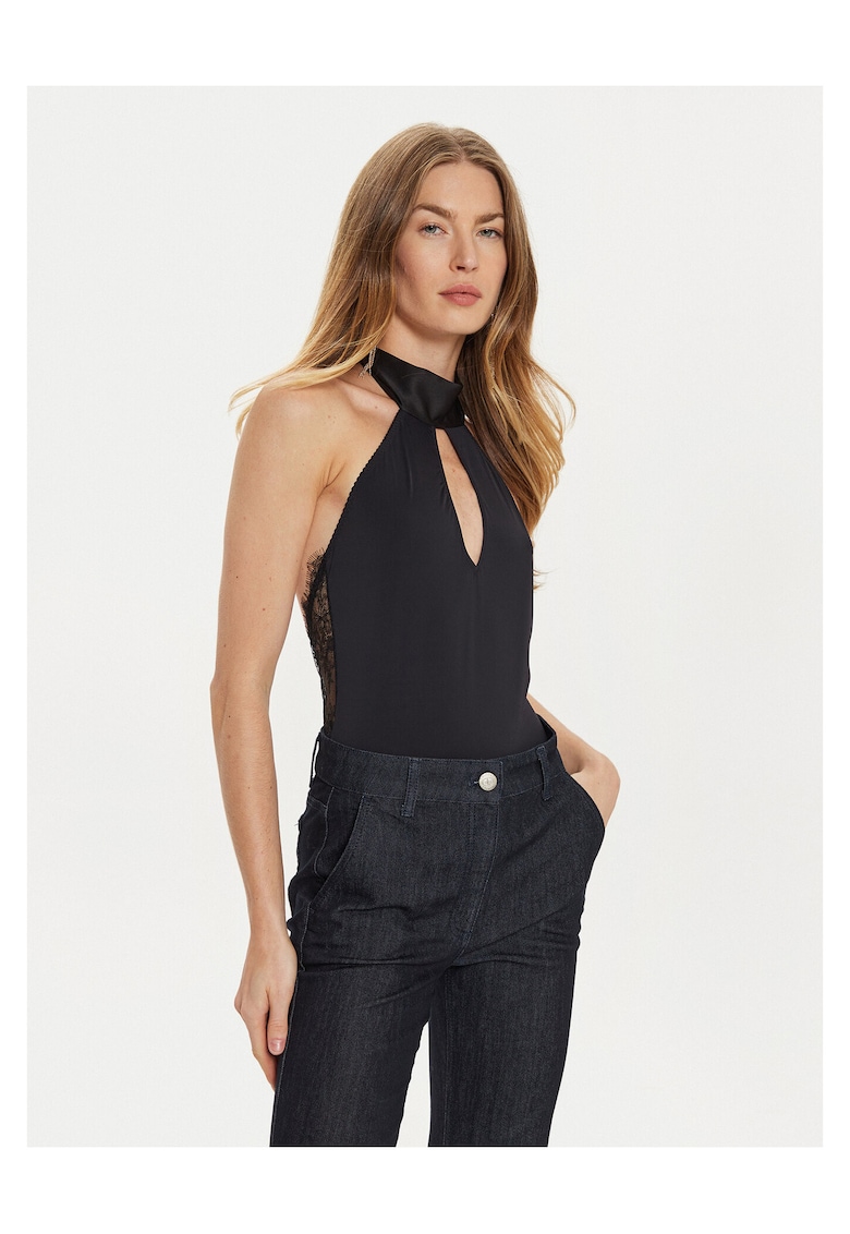 Body dama negru - elastic
