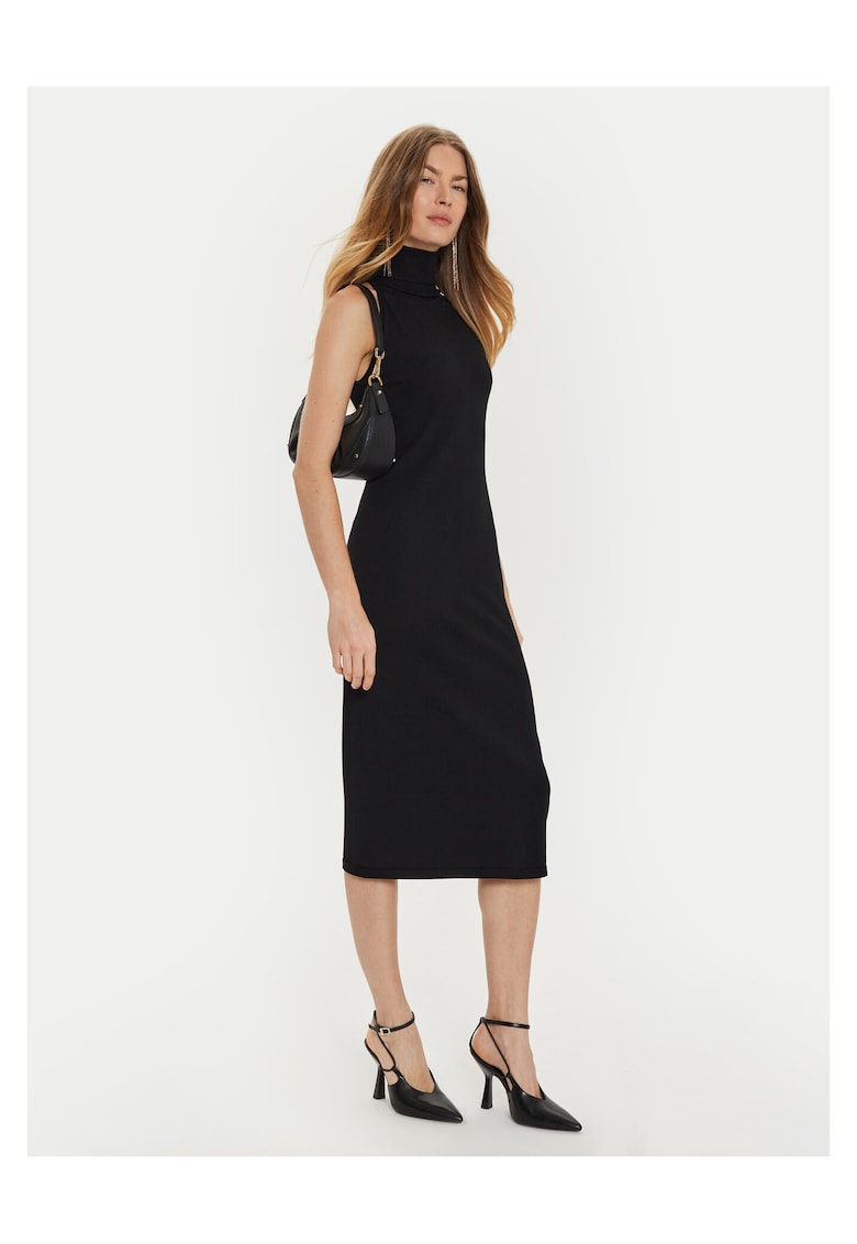 Rochie tricotata de dama negru - lunga