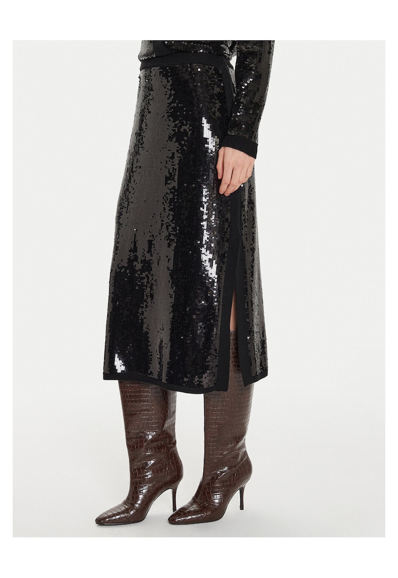 Fusta Midi de dama negru - fabrica de calitate -