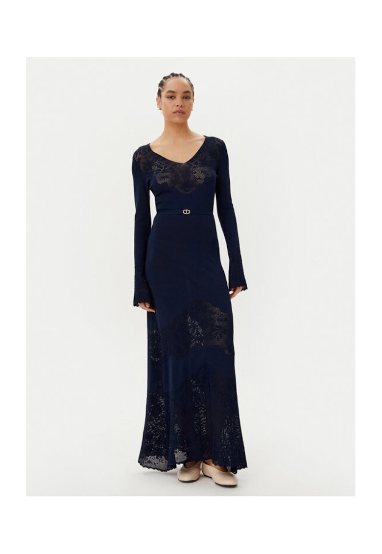 Rochie tricotata de dama - bleumarin