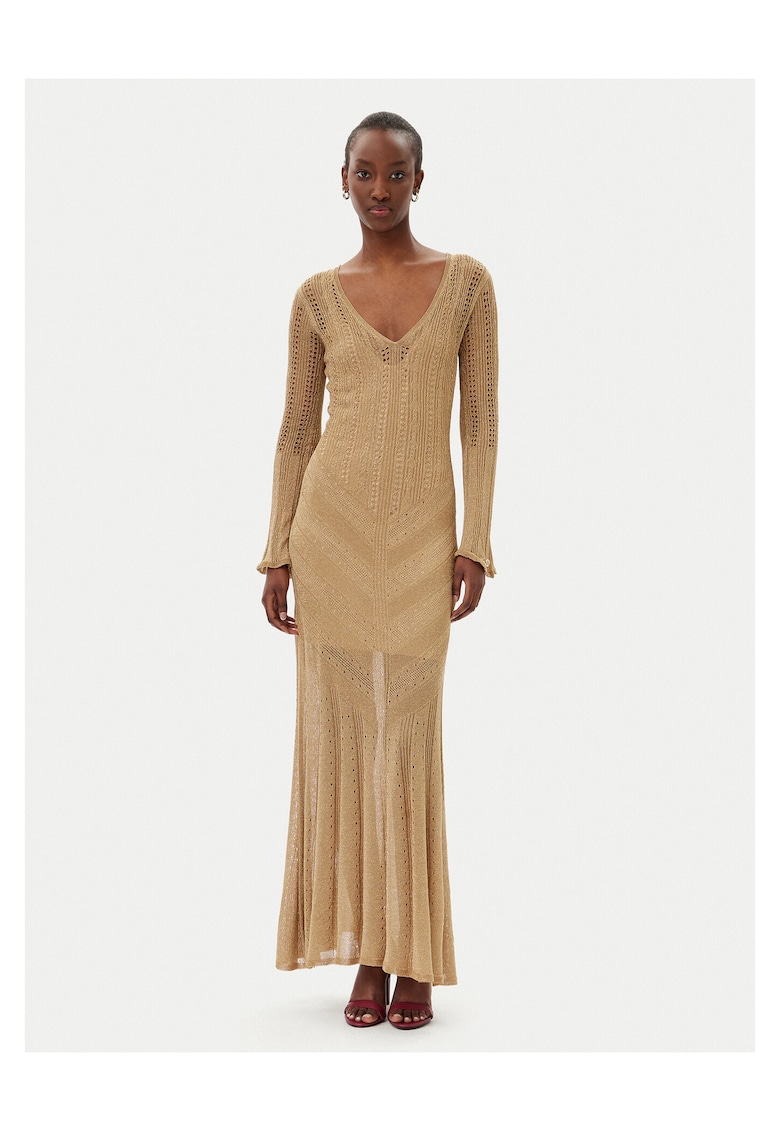 Rochie tricotata de dama bej - 2 caracteristici reprezentative