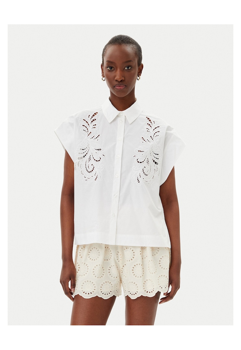 Camasa de dama - alba - cu maneca scurta