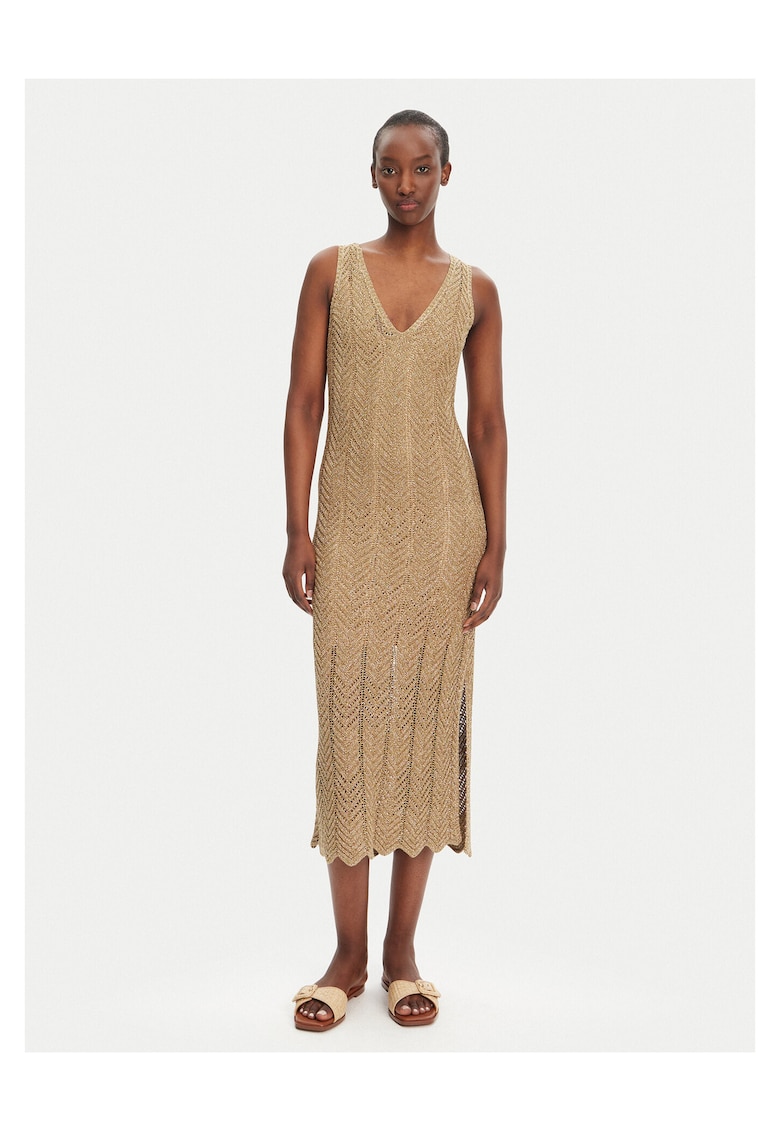 Rochie tricotata culoare bej
