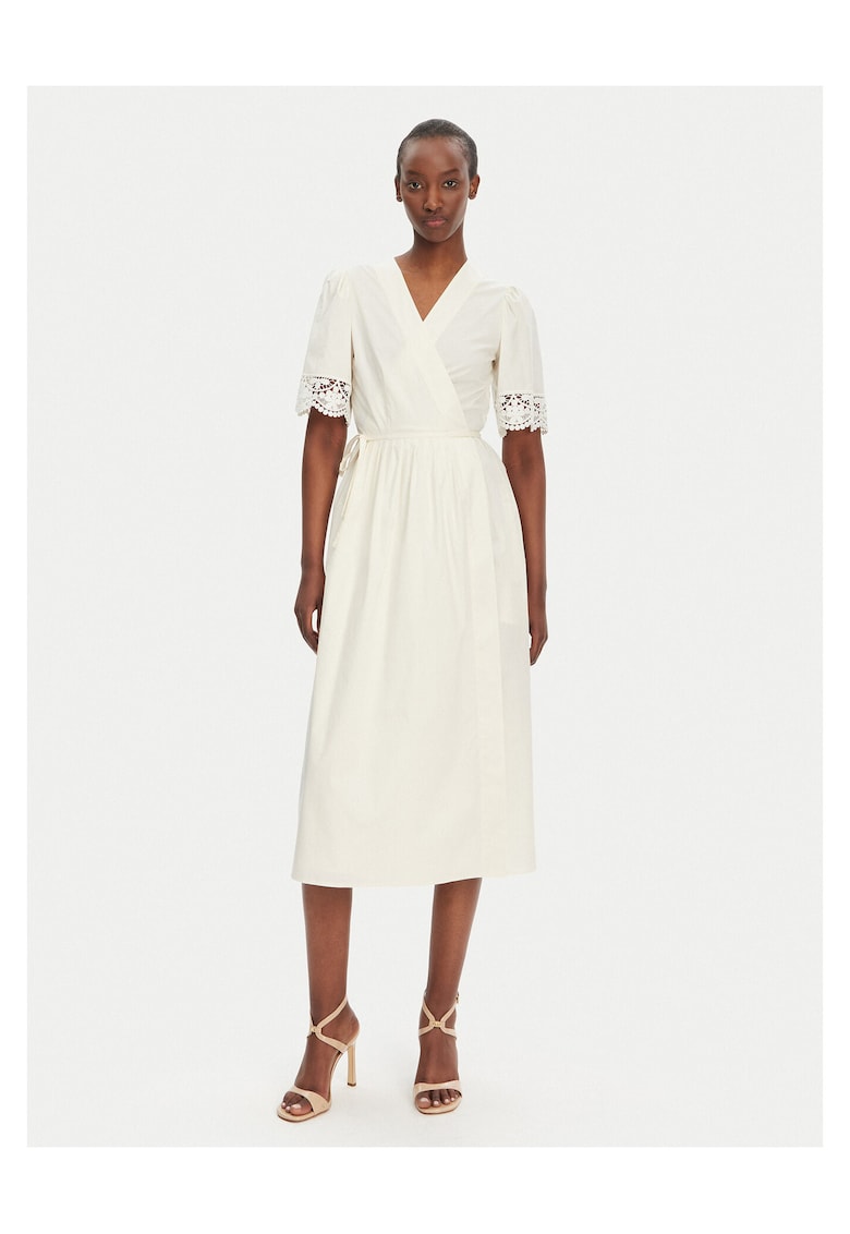 Rochie de zi pentru femei - 96% bumbac - 4% elastan - Ecru -