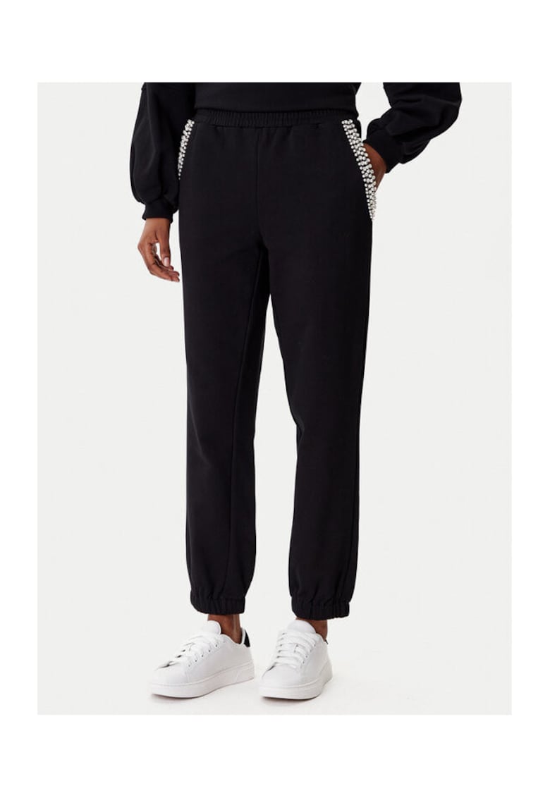 Pantaloni trening dama - bumbac - negru -