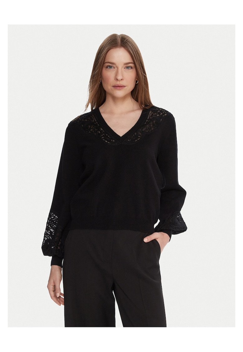Pulover dama - negru - din material moale