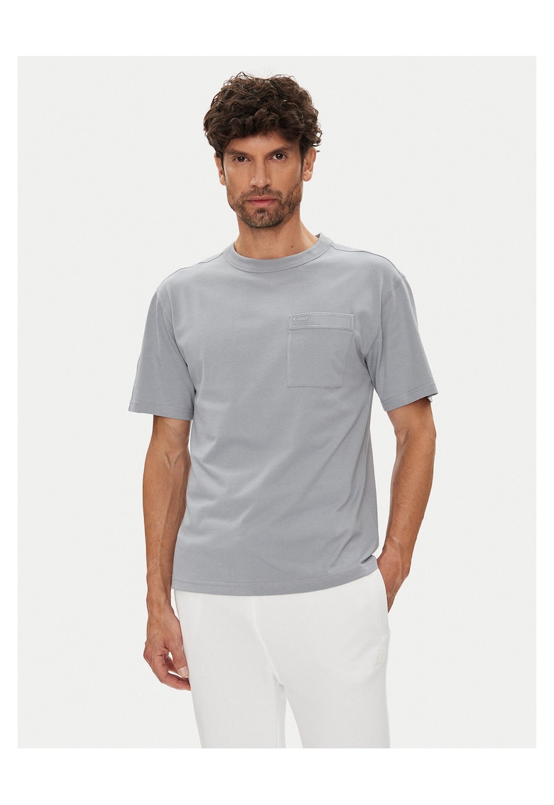 Tricou barbati - gri - bumbac