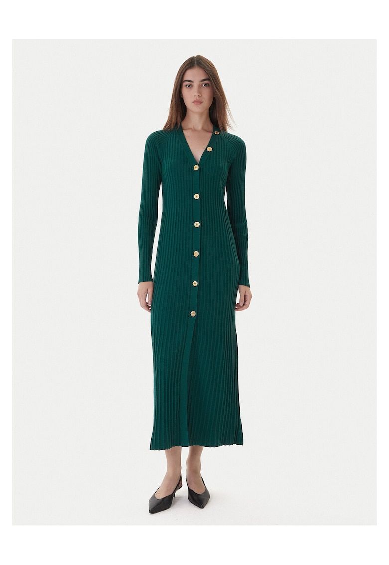Rochie tricotata de dama verde