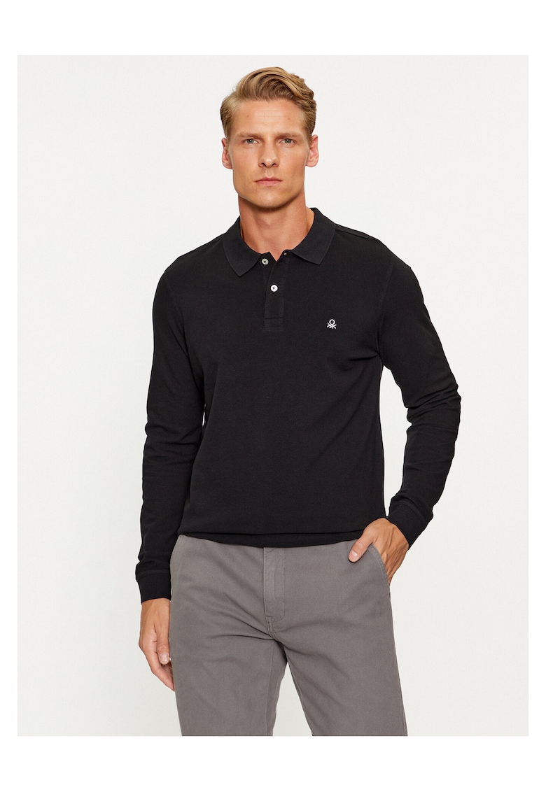 Bluza polo barbati negru - bumbac - Negru