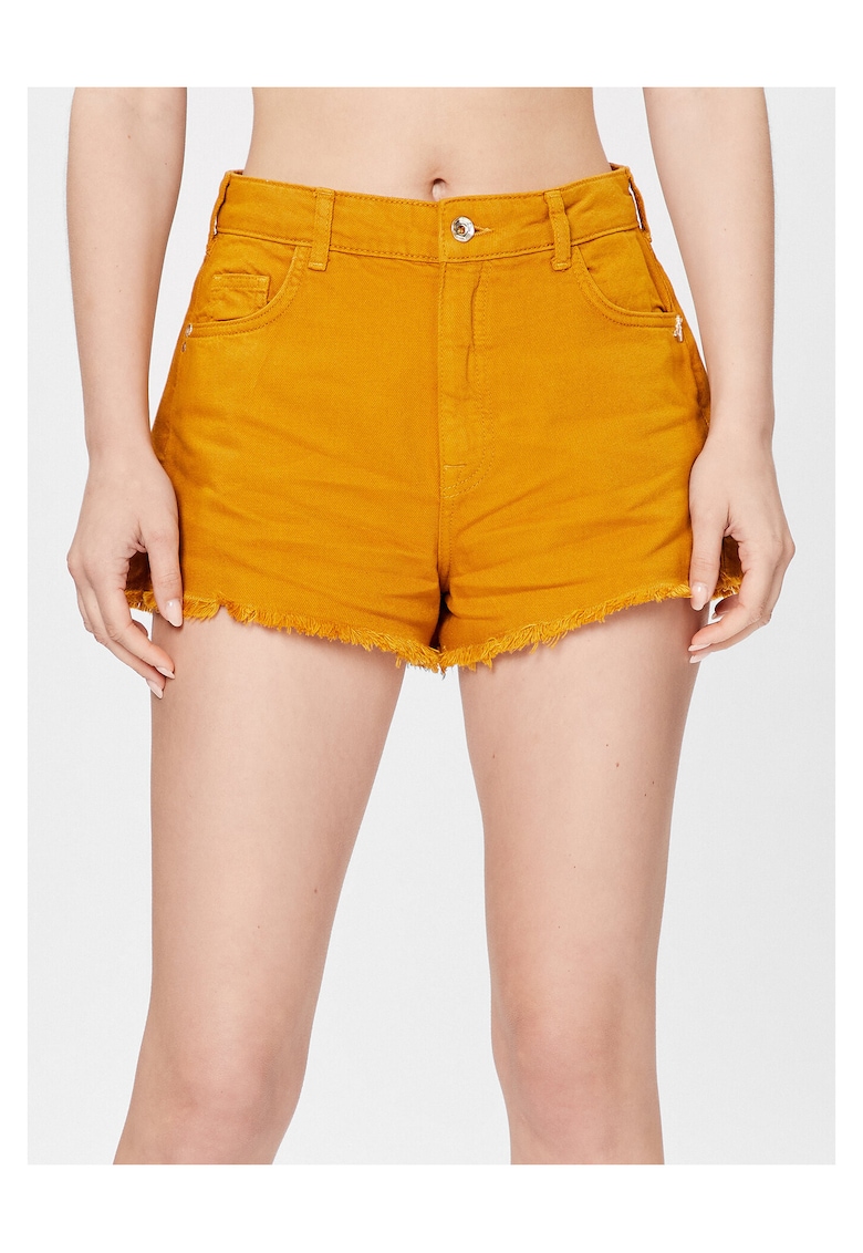 Pantaloni scurti din denim maro