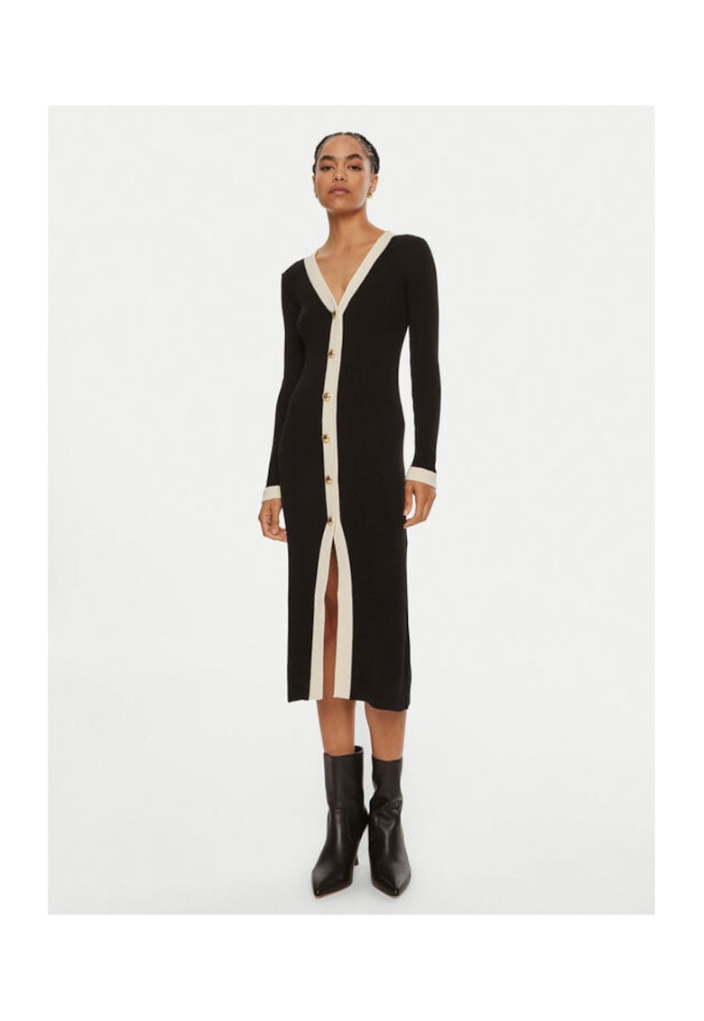 Rochie tricotata de dama negru - fabricata din material de calitate
