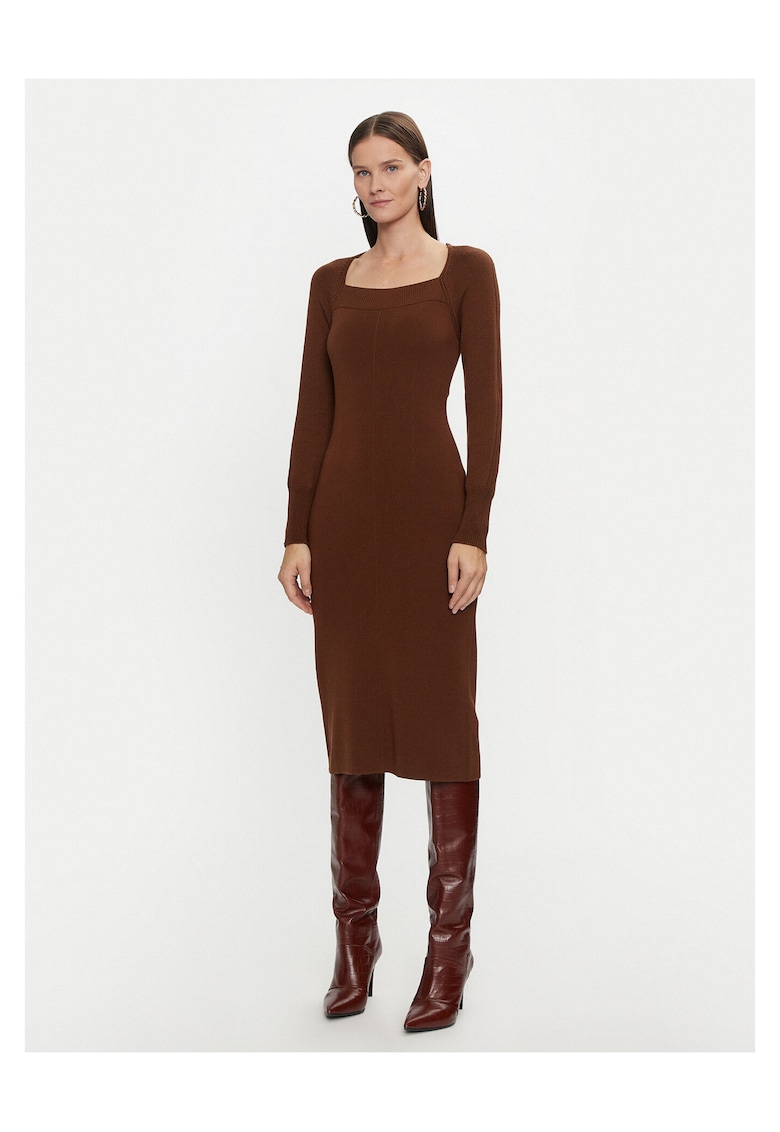 Rochie tricotata - maro - femei