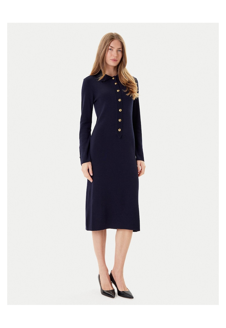 Rochie tricotata de dama bleumarin - fabricata din material de calitate
