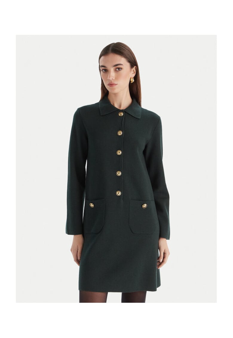 Rochie tricotata de dama verde - fabricata din material de calitate
