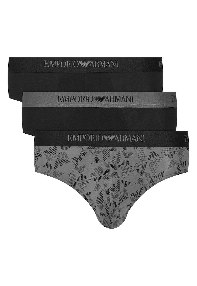 Set 3 perechi chiloti barbati - Negru/Gri