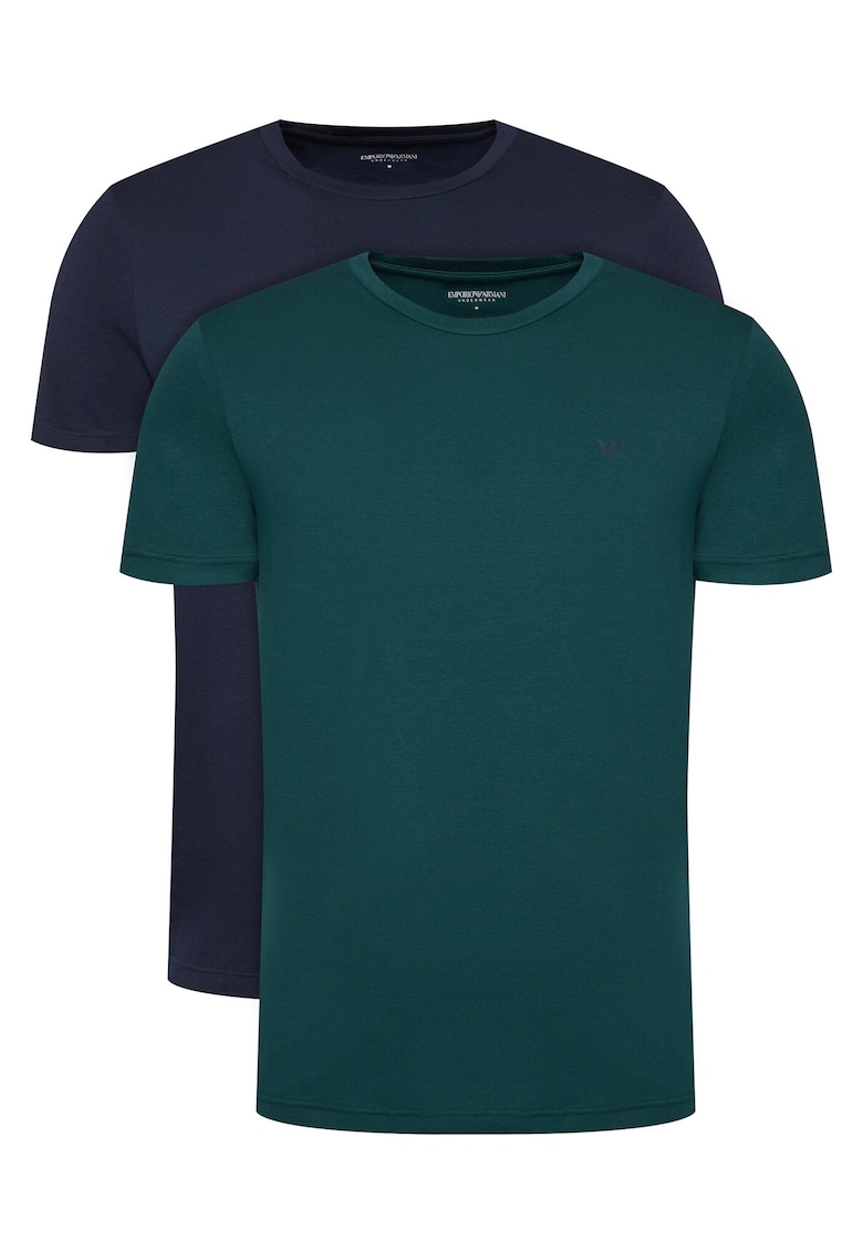 Set tricouri barbati bleumarin si verde - bumbac