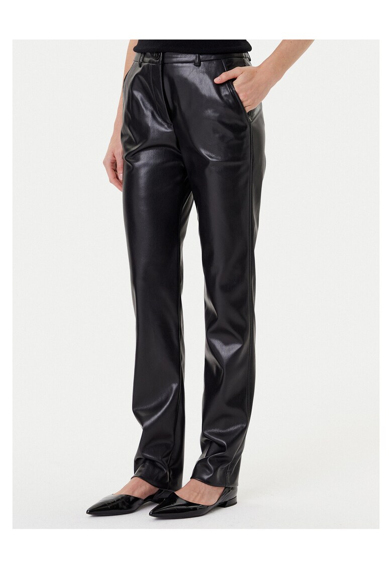 Pantaloni dama piele ecologica - negru