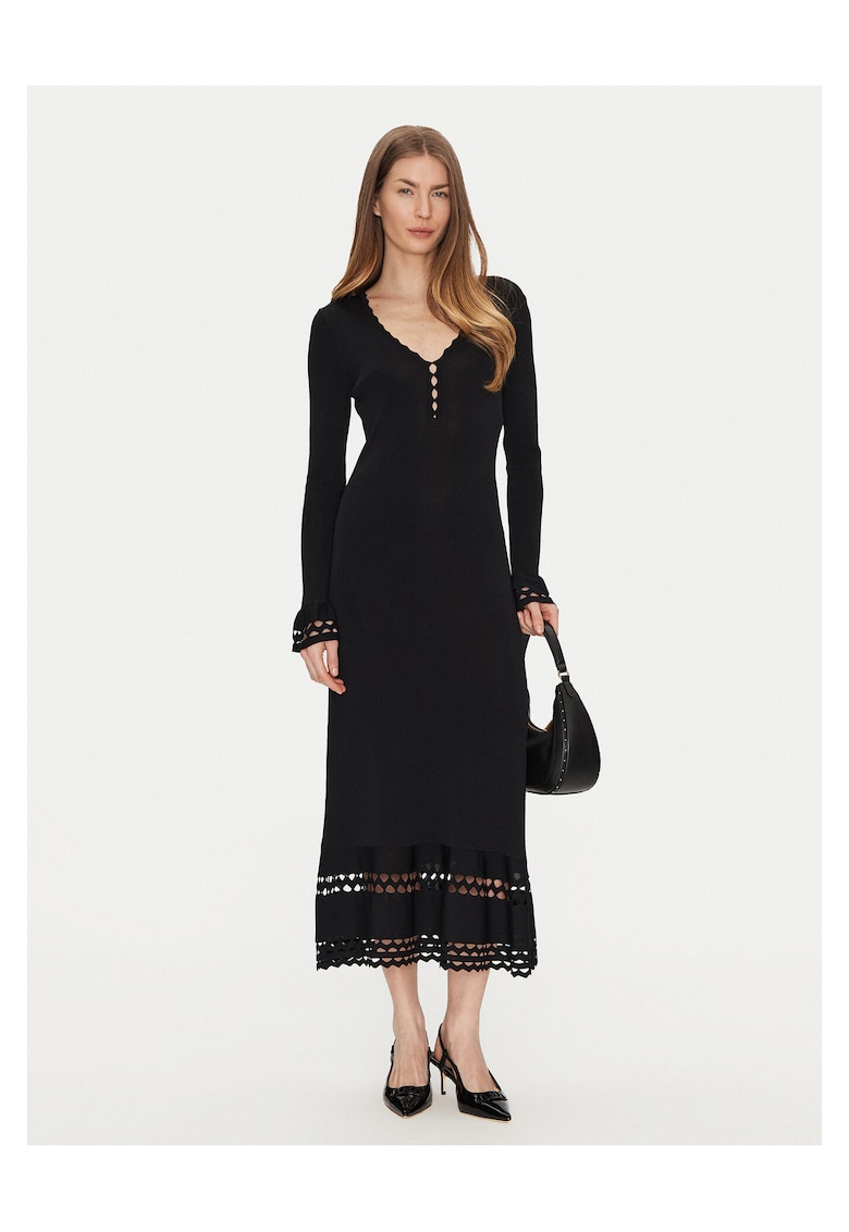 Rochie tricotata de dama negru - fabricata din material de calitate