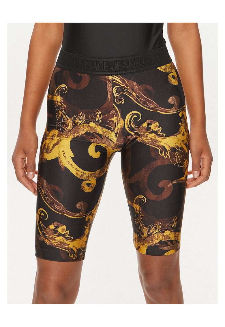 Pantaloni scurti pentru femei negru/galben -