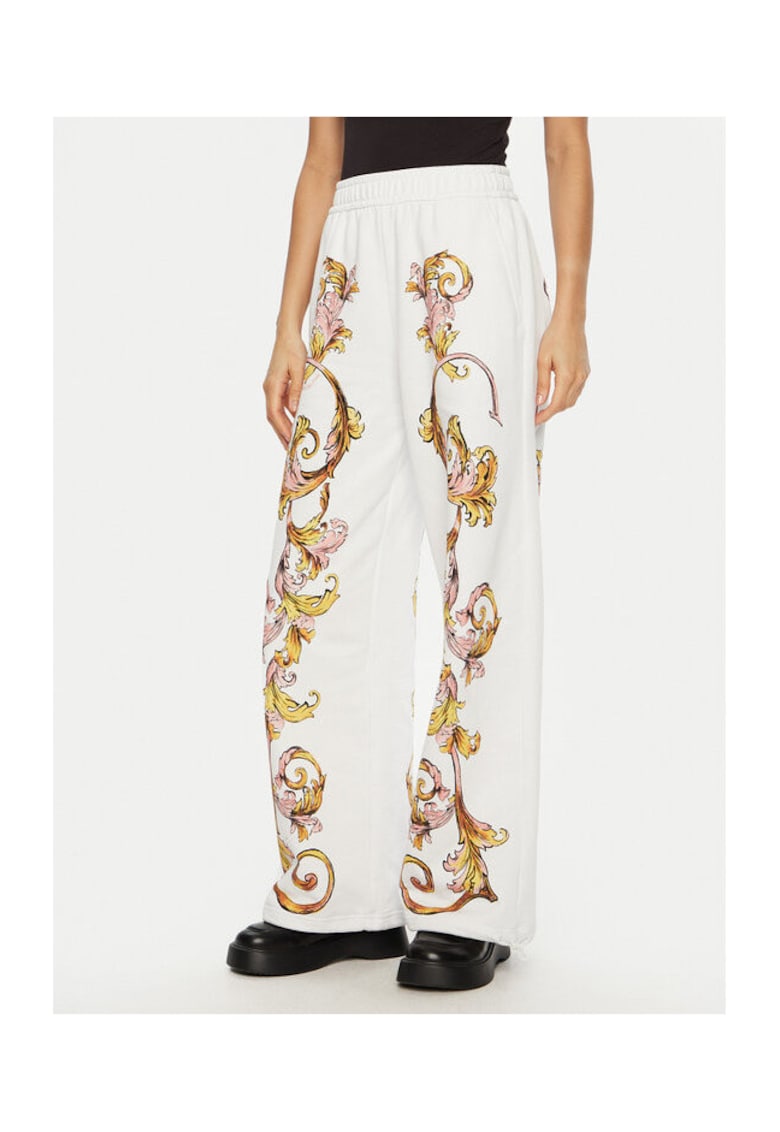 Pantaloni dama - alb/auriu -