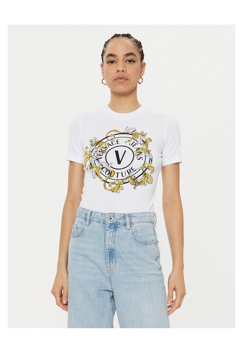 Tricou de dama - alb - bumbac