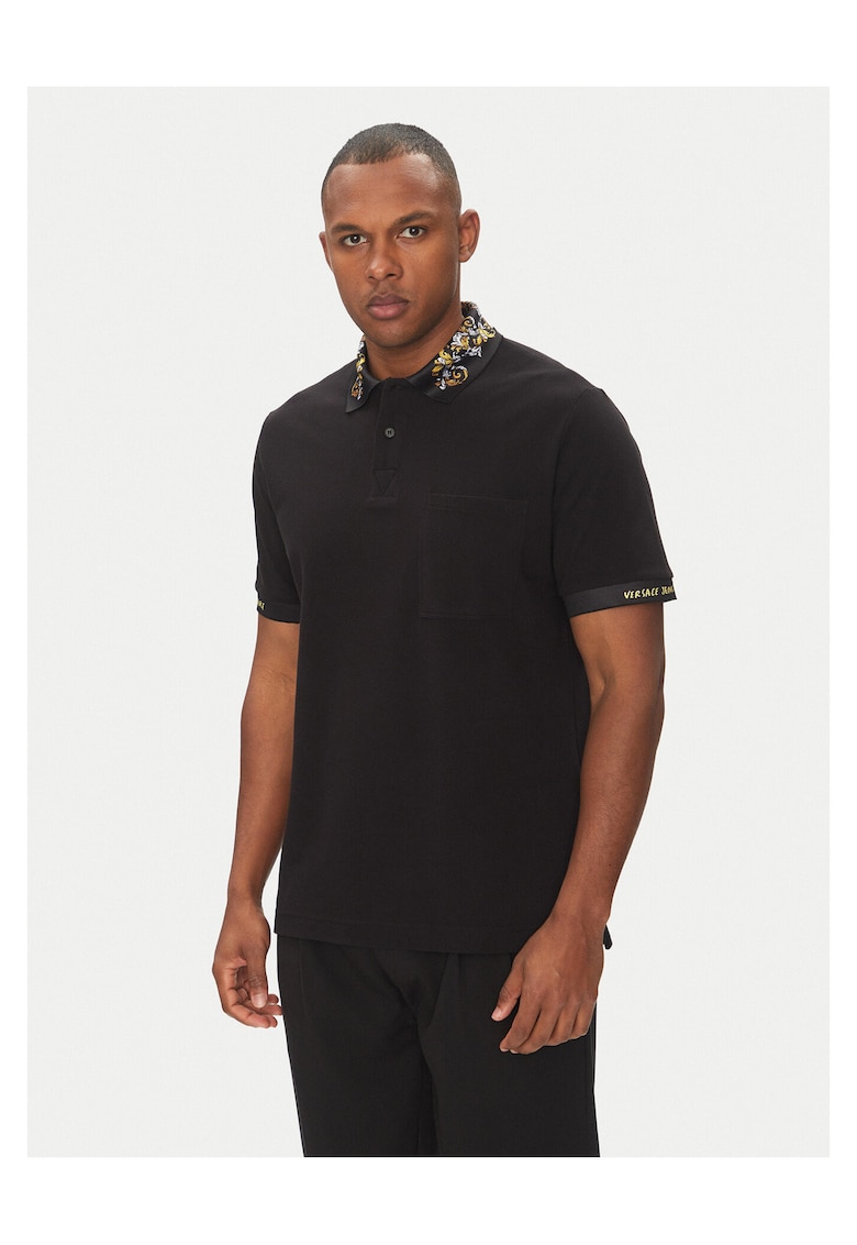 Tricou barbati negru - bumbac - polo