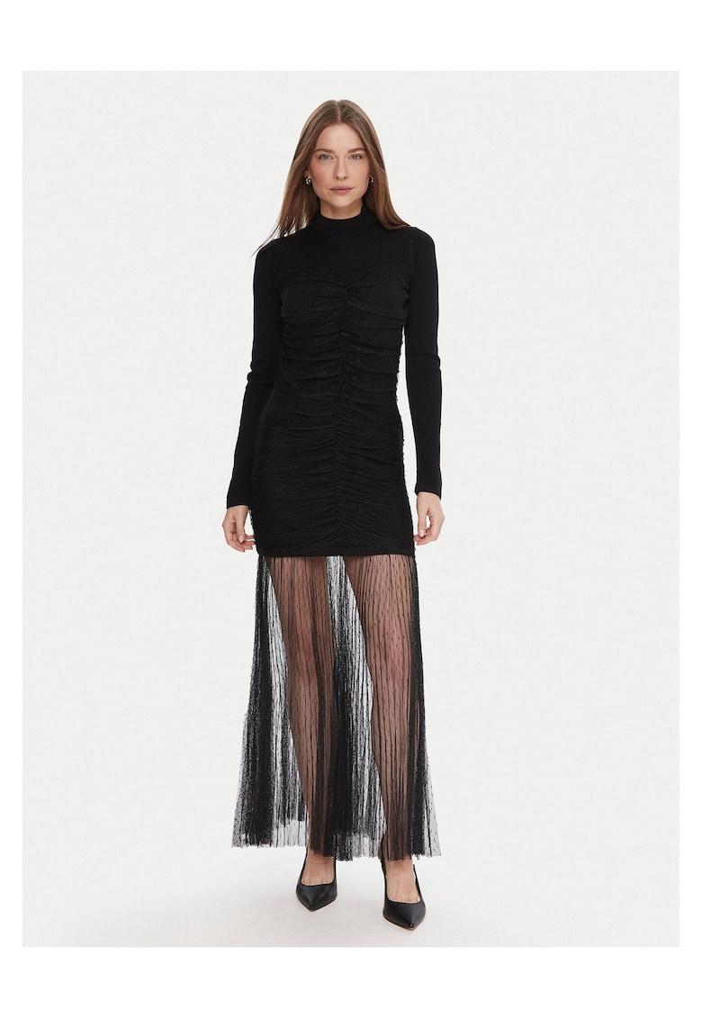 Rochie tricotata de dama - negru - fabricata din material de calitate