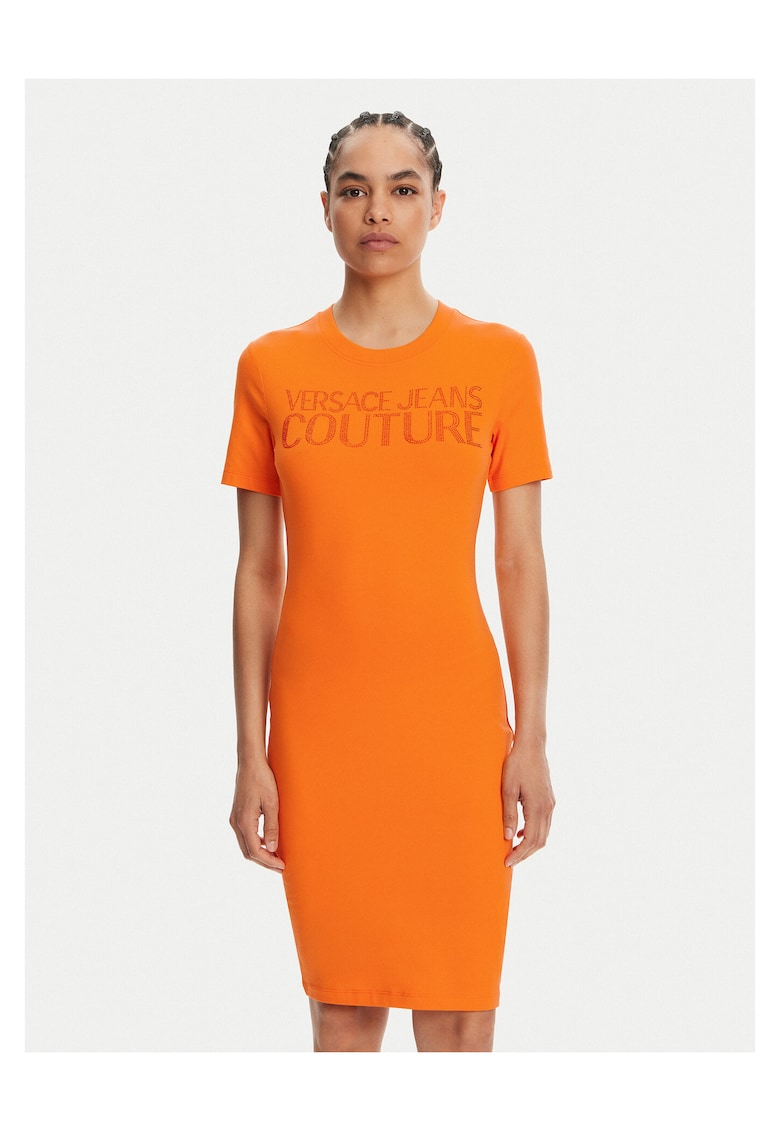 Rochie casual dama portocalie - fabricat din materiale de calitate