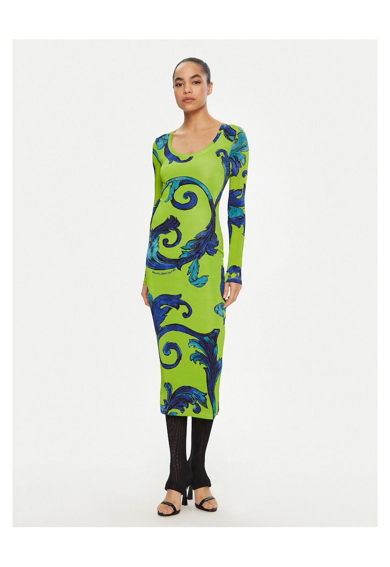 Rochie casual - verde - viscoza -