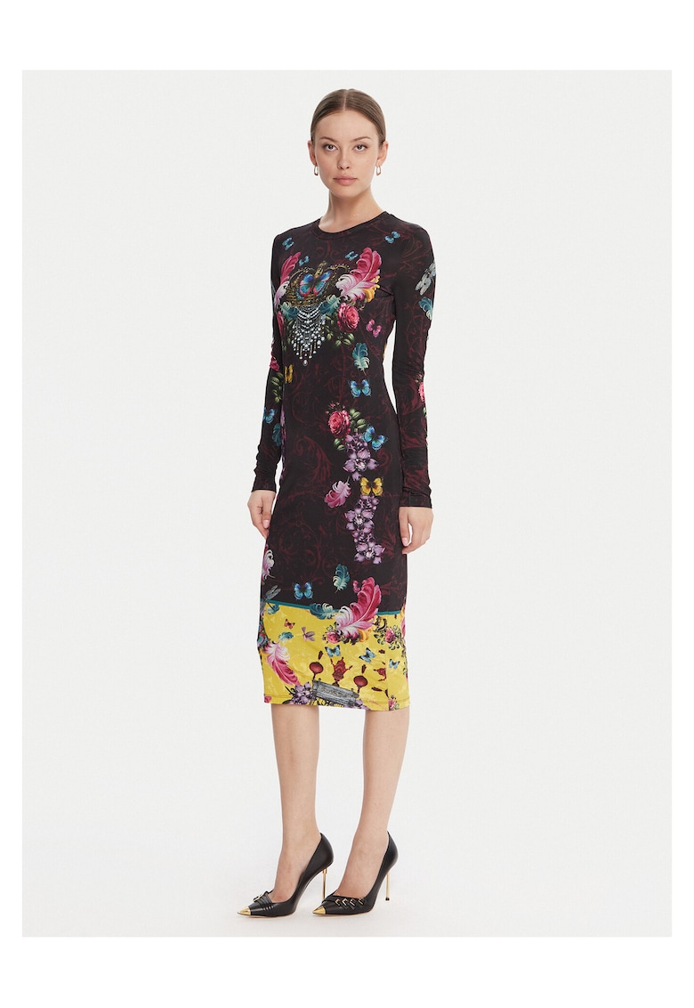 Rochie casual dama neagra - multicolor