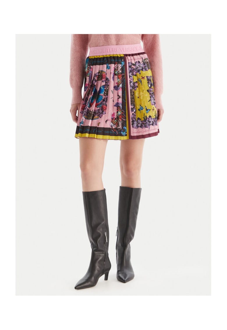 Fusta plisata pentru femei multicolor