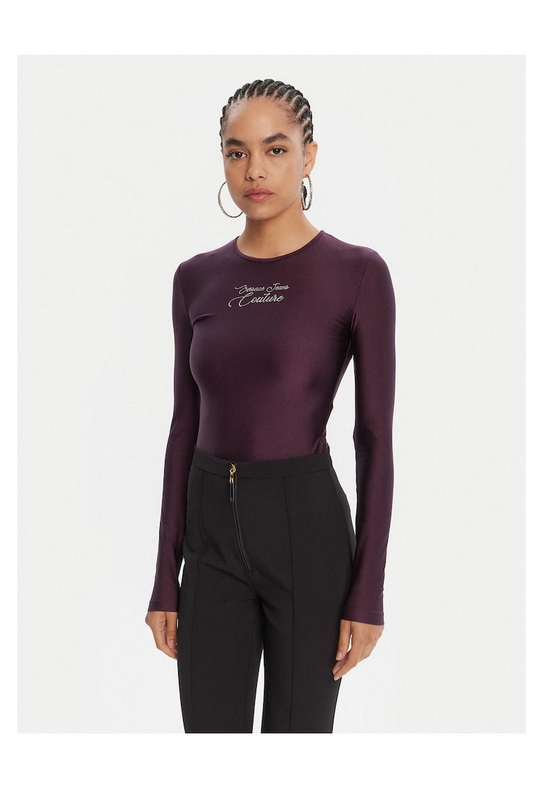 Body de dama violet - maneci lungi