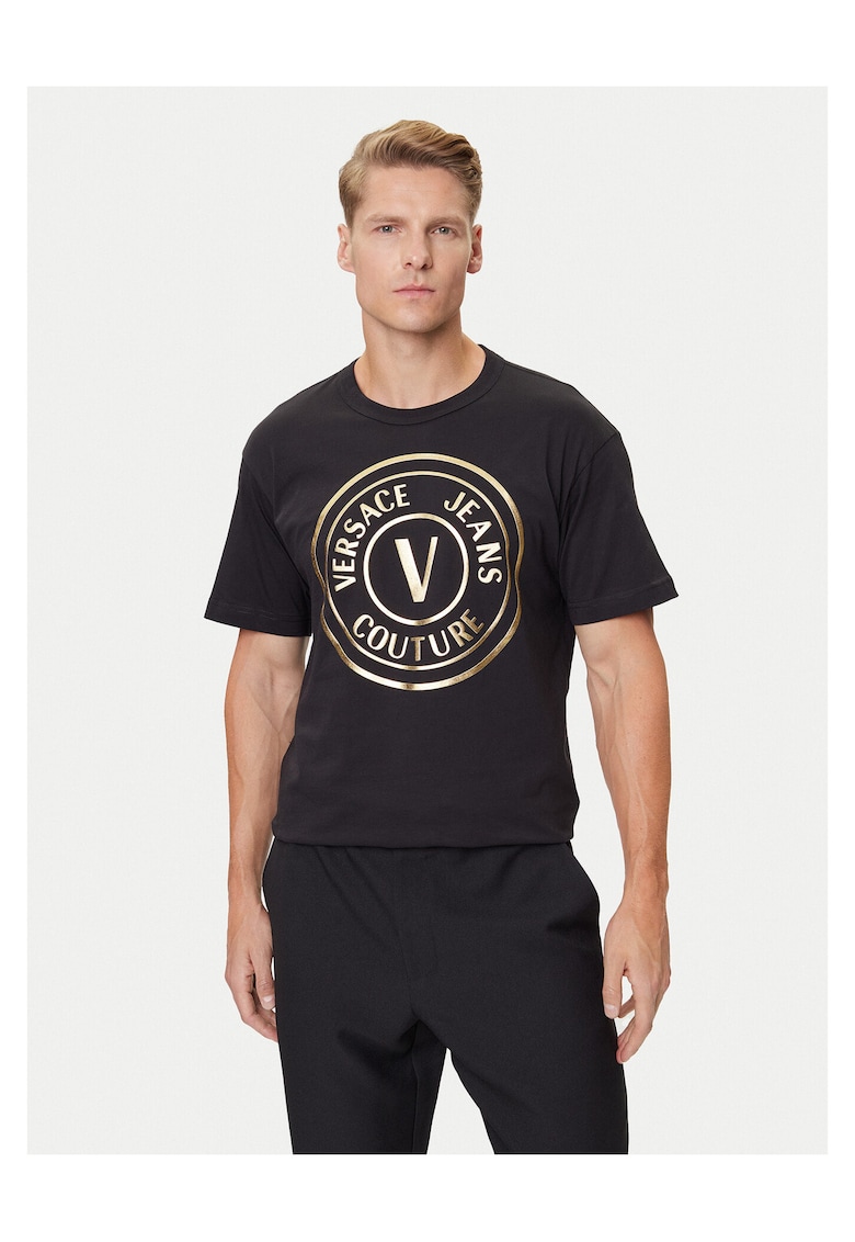 Tricou barbati negru/auriu - bumbac