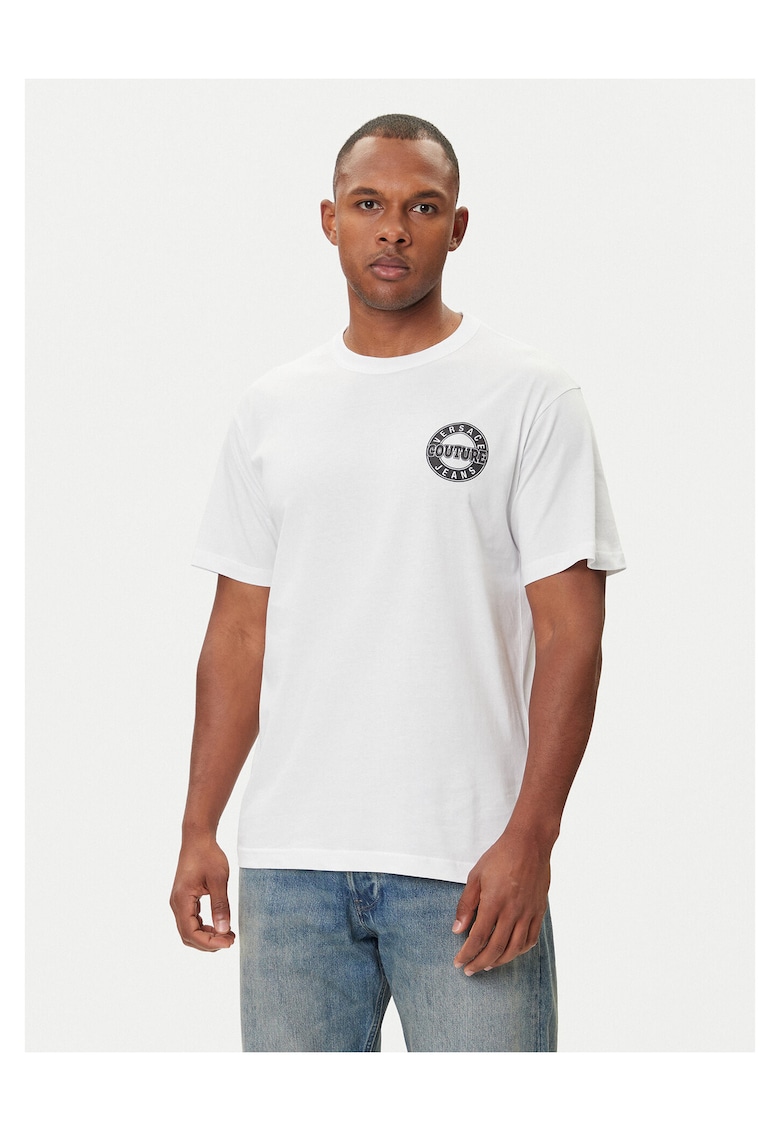 Tricou barbati alb/negru - bumbac - 59875 - Alb