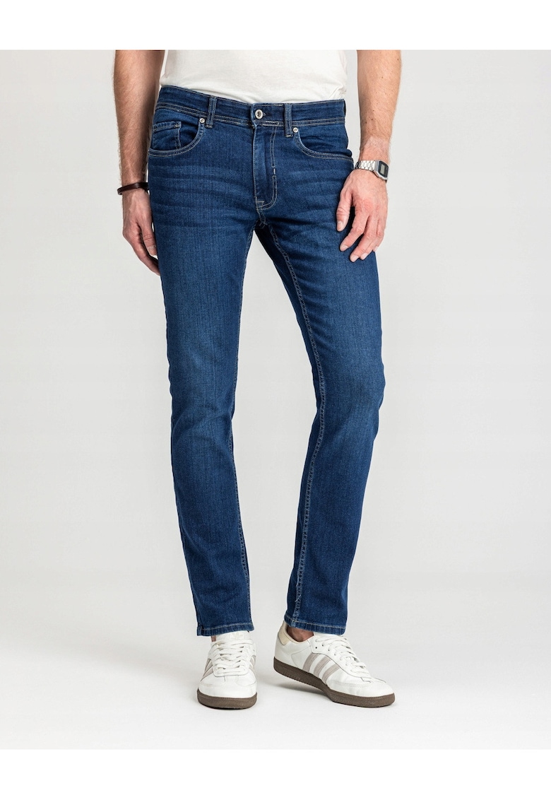 Blugi Barbati - Felix - Straight Fit - Talie Medie - Fermoar - Lungi - 5 Buzunare - Bumbac - W38-L32 US - Albastru